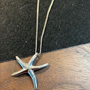 Silver Starfish Pendant Necklace